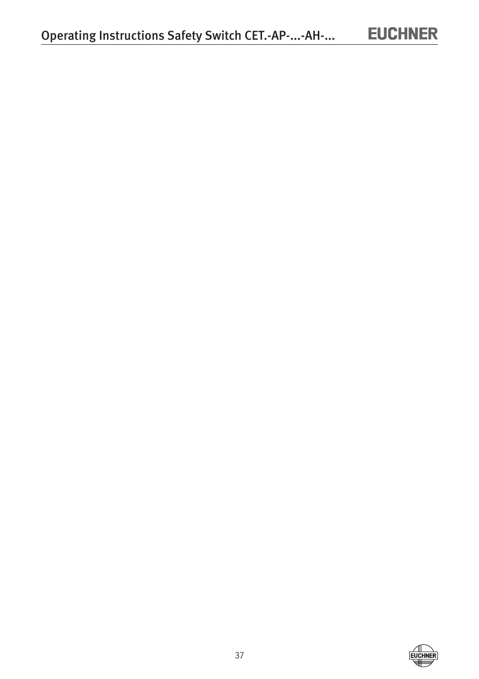 EUCHNER CETx-AP-xxx-AH-xxx (Unicode) User Manual | Page 37 / 38