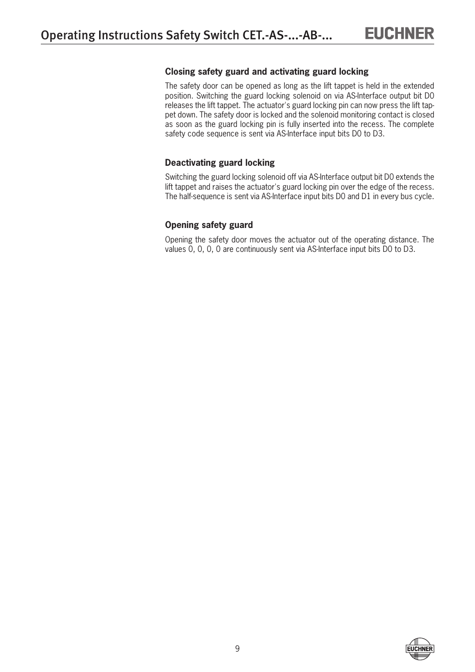 EUCHNER CETx-AS-xxx-AB-xxx (Unicode) User Manual | Page 9 / 32