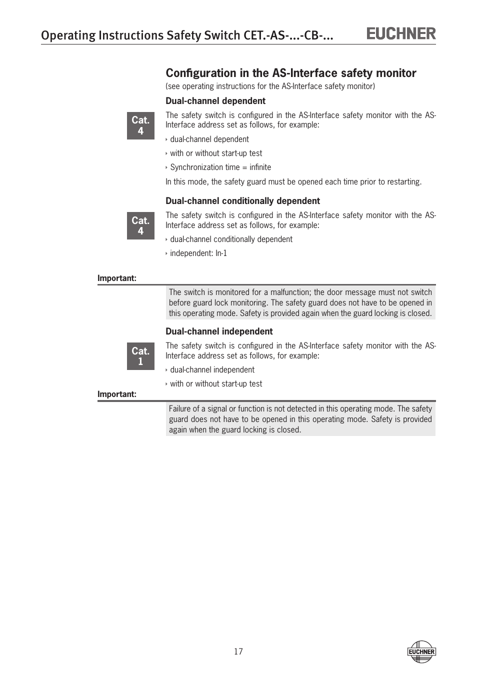 Configuration in the as-interface safety monitor | EUCHNER CETx-AS-xxx-CB-xxx (Multicode) User Manual | Page 17 / 30