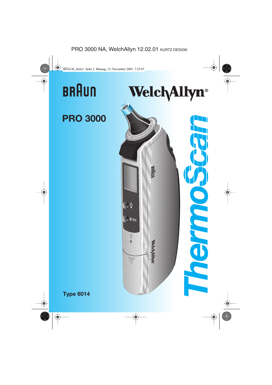 Braun ThermoScan Pro3000 User Manual | 63 pages