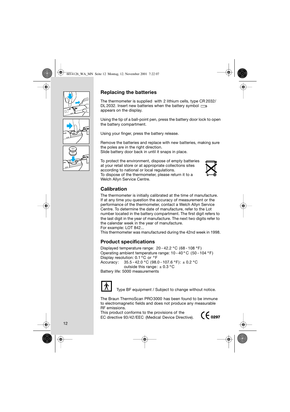 Braun ThermoScan Pro3000 User Manual | Page 12 / 63