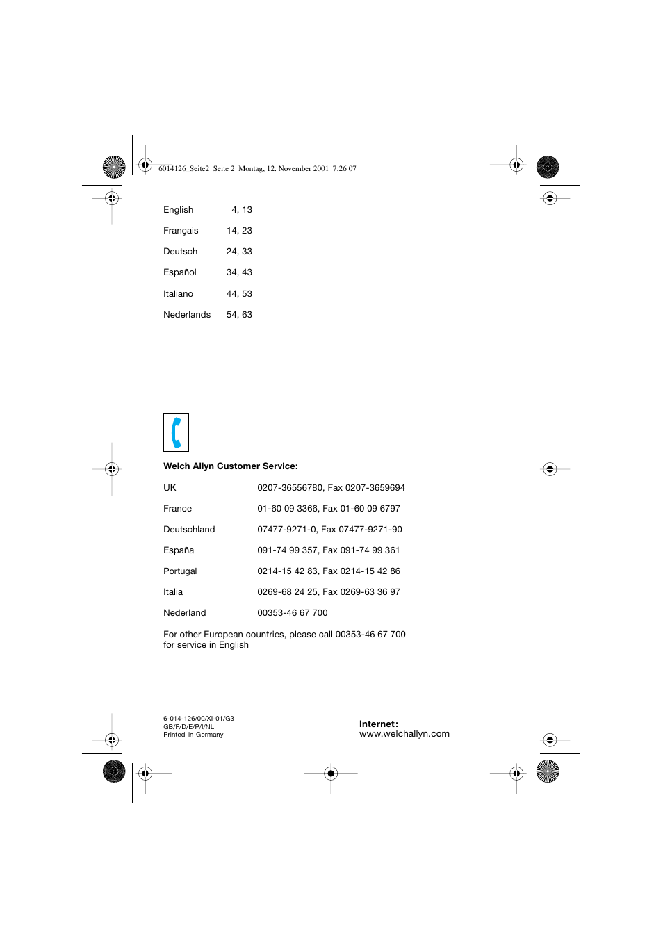 Braun ThermoScan Pro3000 User Manual | Page 2 / 63