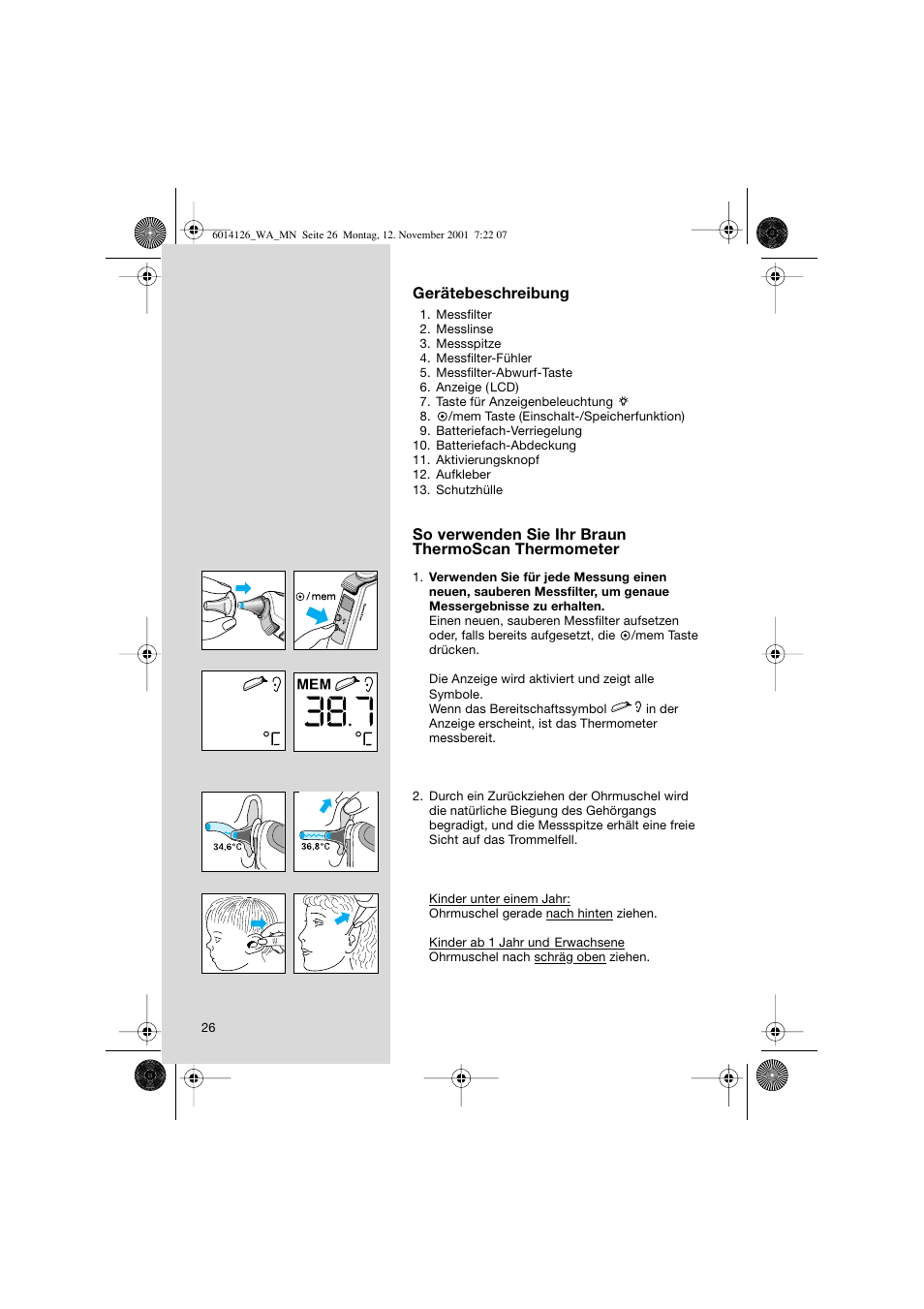 Braun ThermoScan Pro3000 User Manual | Page 26 / 63