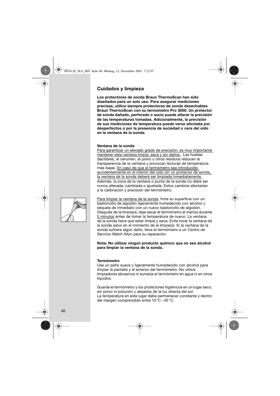 Braun ThermoScan Pro3000 User Manual | Page 40 / 63
