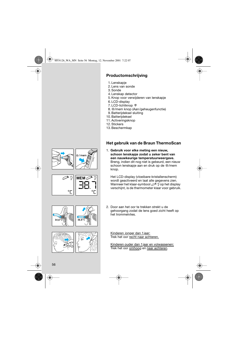 Braun ThermoScan Pro3000 User Manual | Page 56 / 63