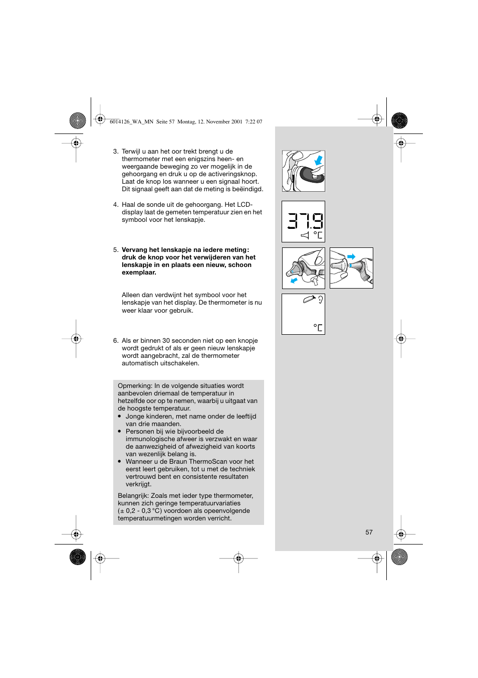 Braun ThermoScan Pro3000 User Manual | Page 57 / 63