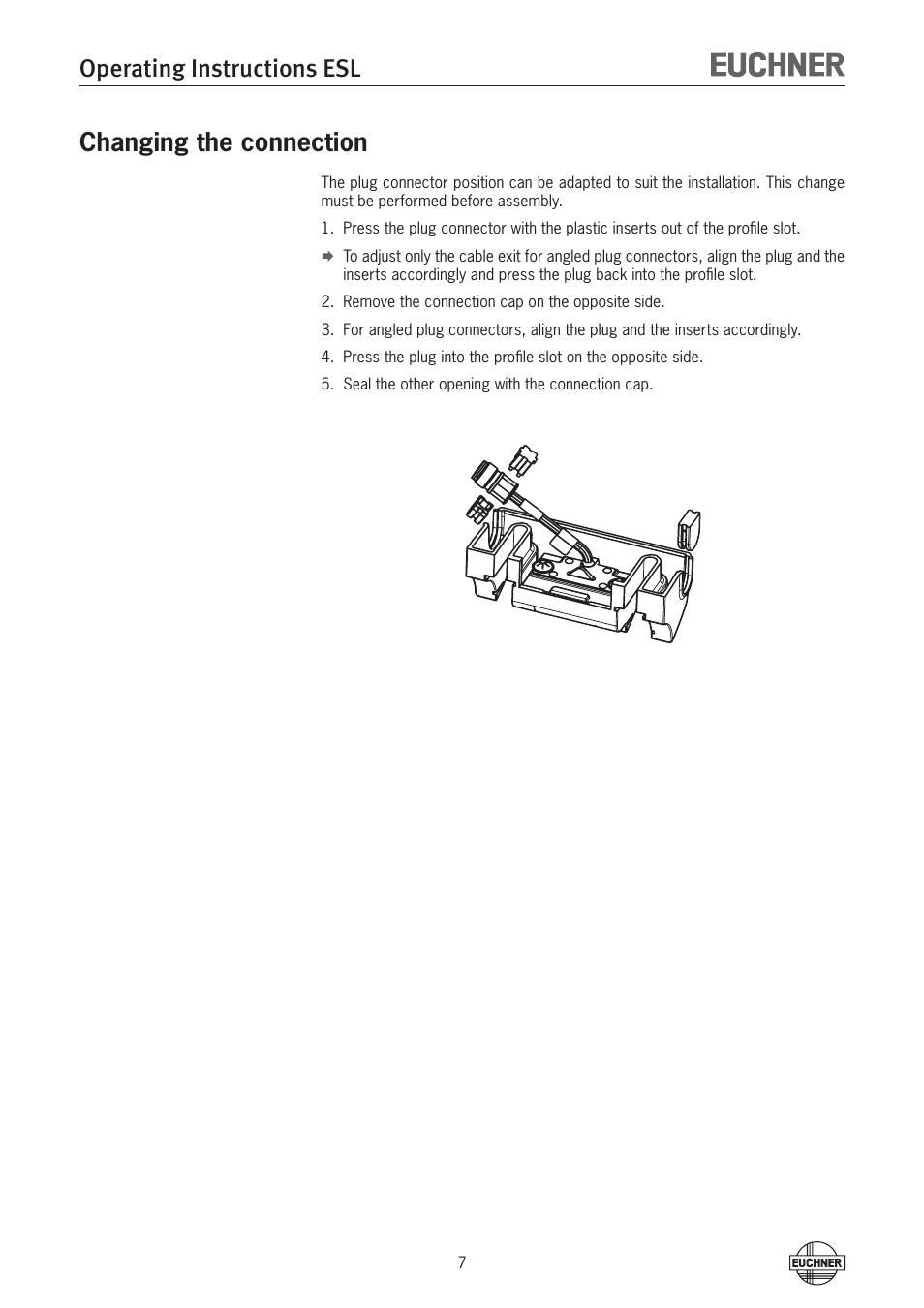 Changing the connection, Operating instructions esl | EUCHNER ESL-IH-AR User Manual | Page 7 / 24