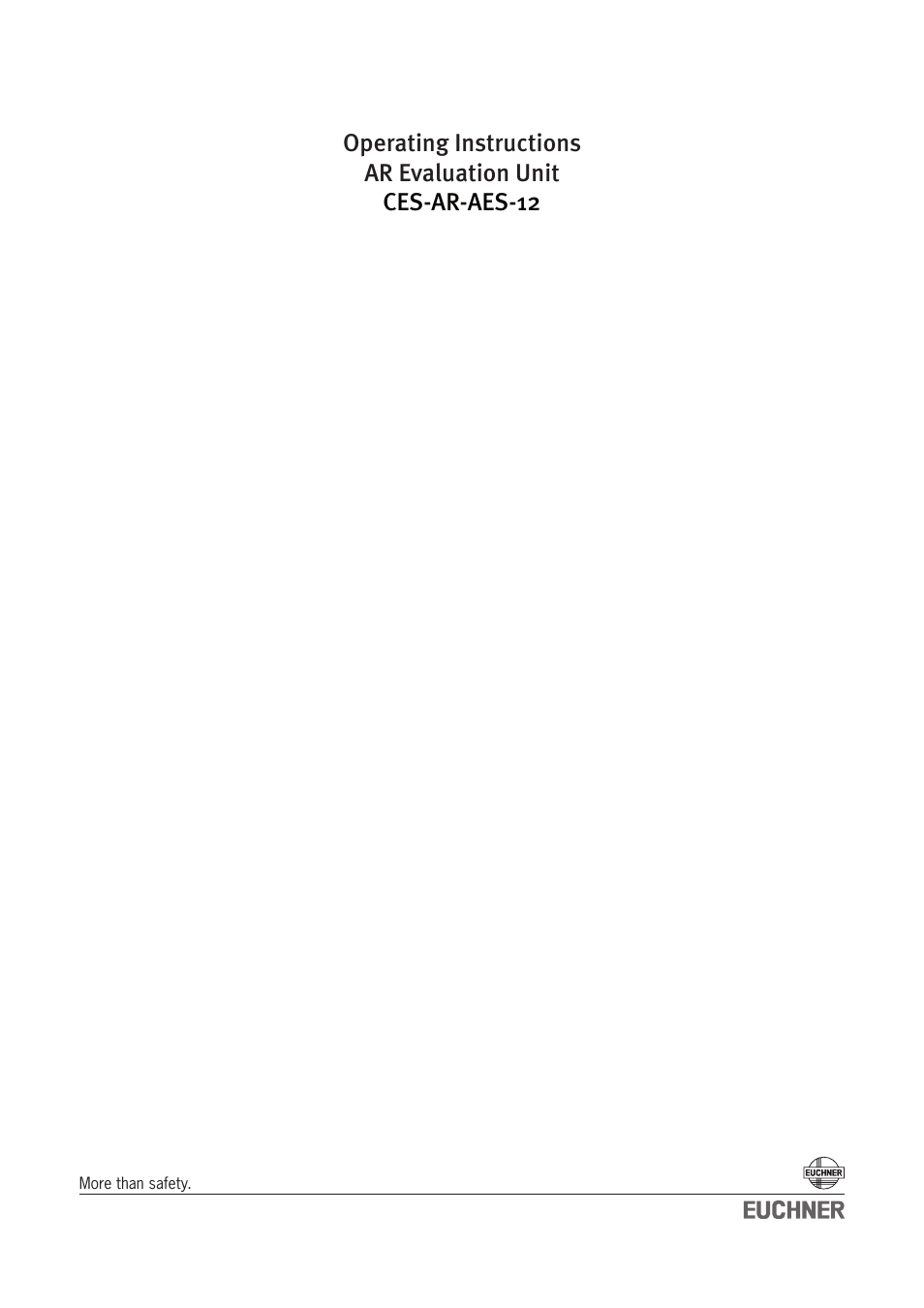 EUCHNER CES-AR-AES-12 User Manual | 24 pages