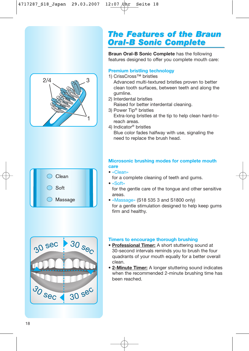 The featur | Braun S18 525 2 User Manual | Page 18 / 40