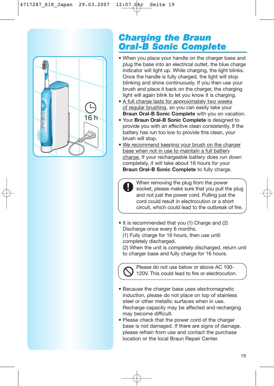 Char, 16 h | Braun S18 525 2 User Manual | Page 19 / 40