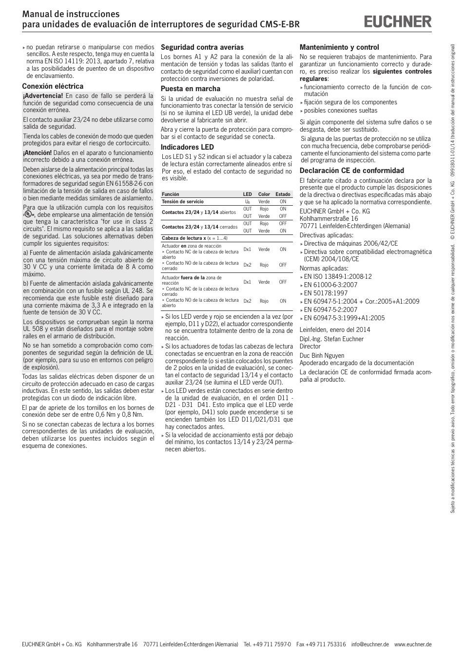 EUCHNER CMS-E-BR User Manual | Page 14 / 16