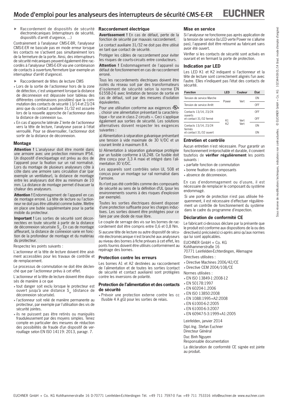 EUCHNER CMS-E-ER User Manual | Page 10 / 16