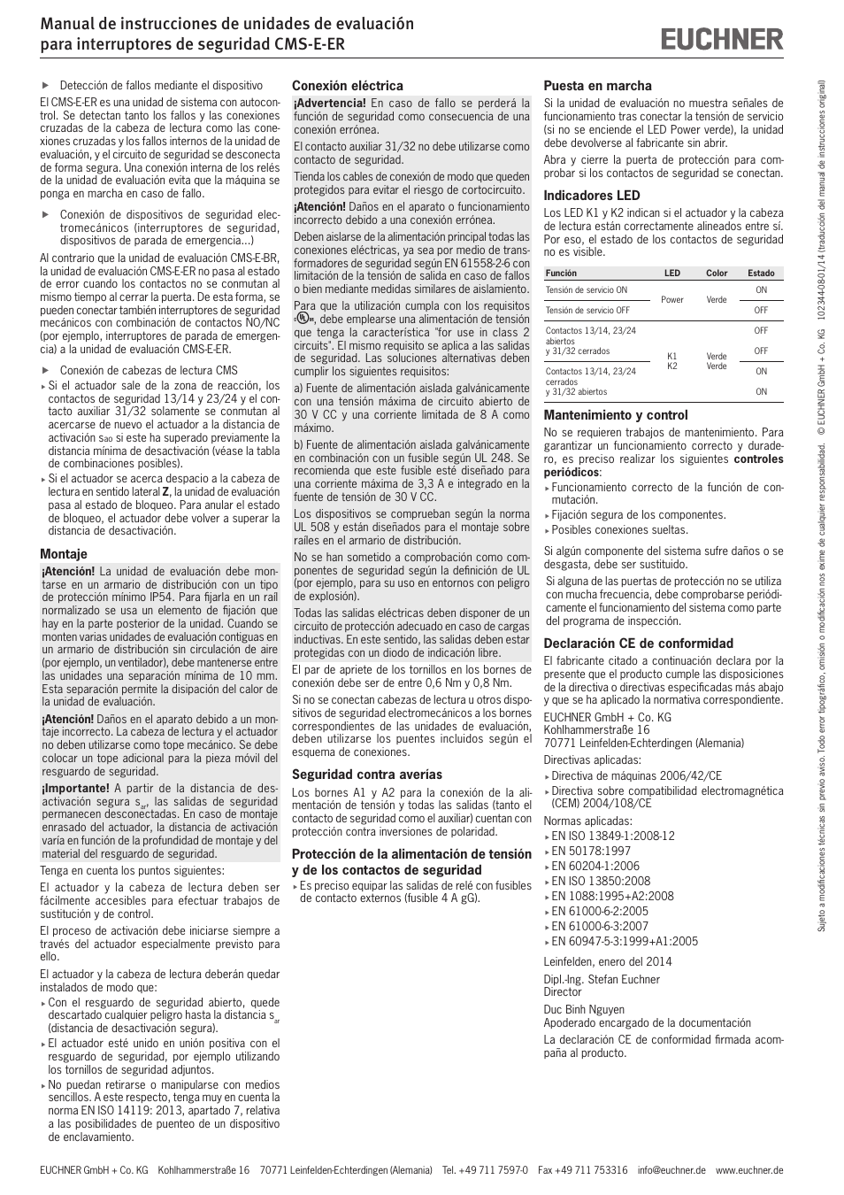 EUCHNER CMS-E-ER User Manual | Page 14 / 16