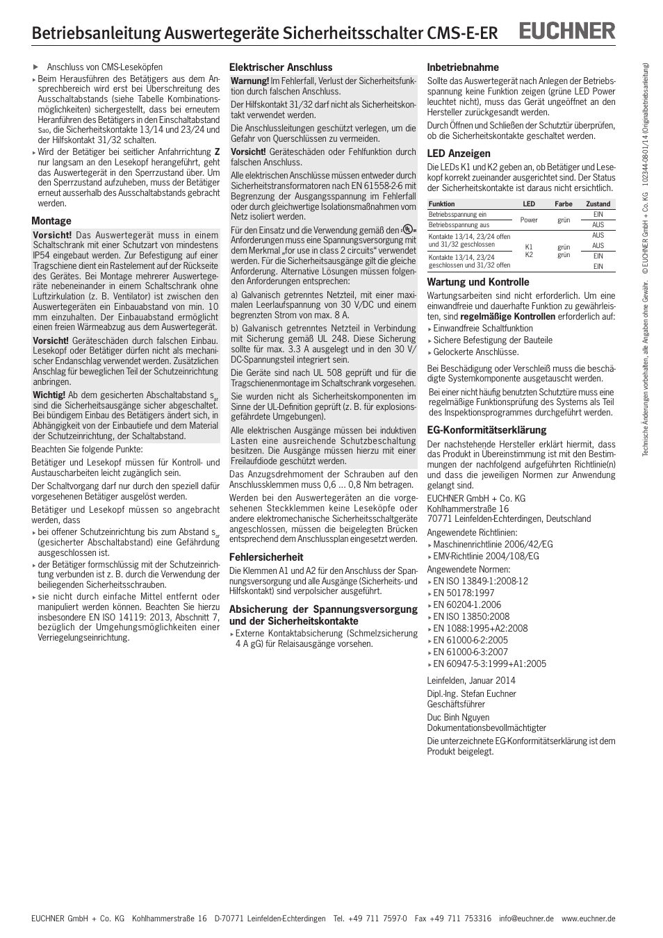 EUCHNER CMS-E-ER User Manual | Page 2 / 16