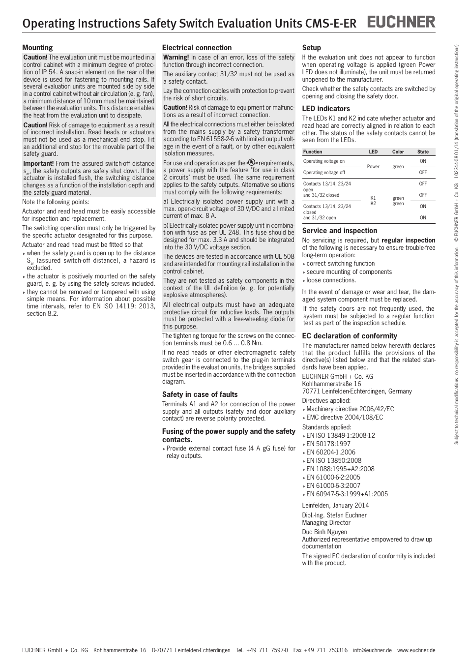 EUCHNER CMS-E-ER User Manual | Page 6 / 16