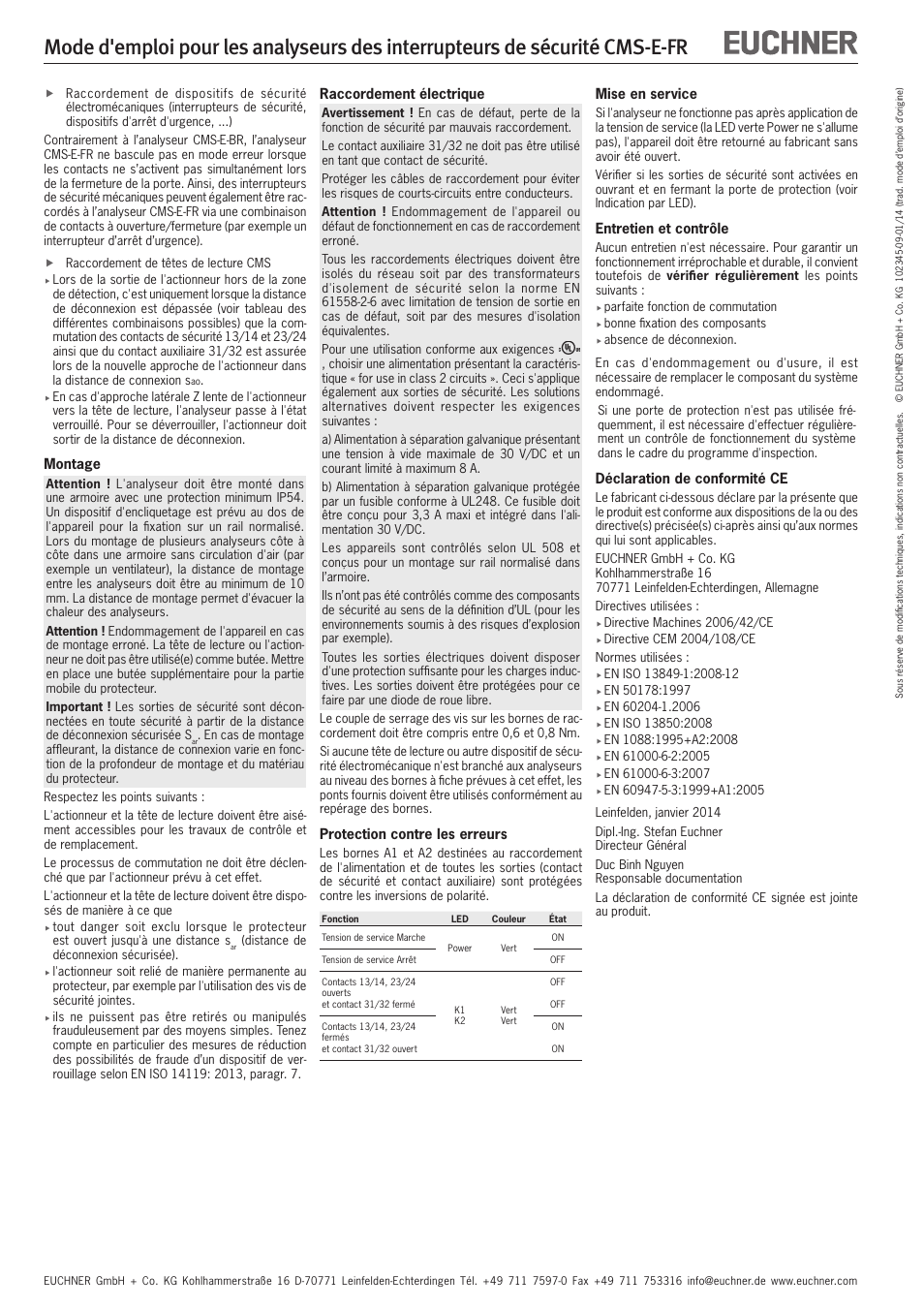 EUCHNER CMS-E-FR User Manual | Page 10 / 16