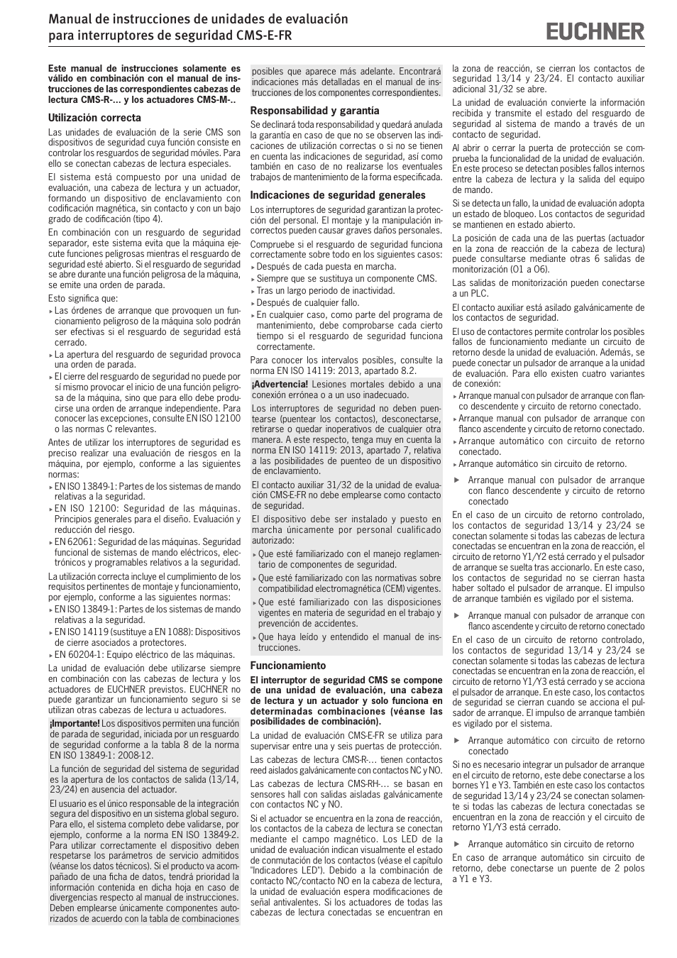 EUCHNER CMS-E-FR User Manual | Page 13 / 16