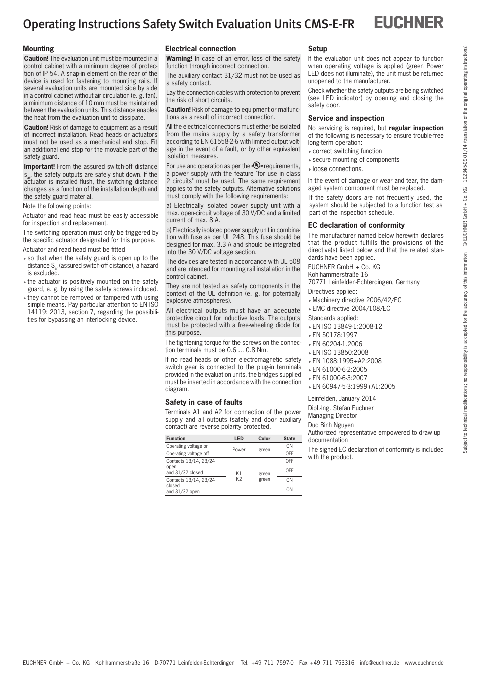 EUCHNER CMS-E-FR User Manual | Page 6 / 16