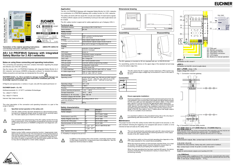 EUCHNER GMOX-PR-12DN-C16 User Manual | Page 3 / 8