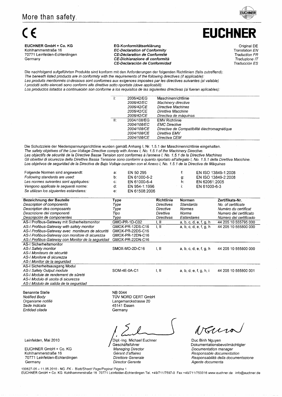 EUCHNER GMOX-PR-12DS-C16 User Manual | Page 4 / 8