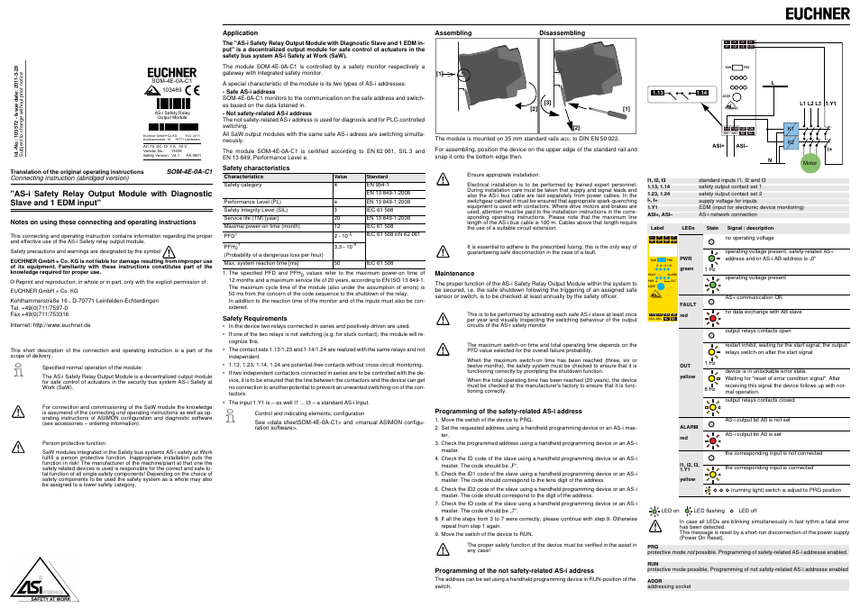 EUCHNER SOM-4E-0A-C1 User Manual | Page 3 / 8