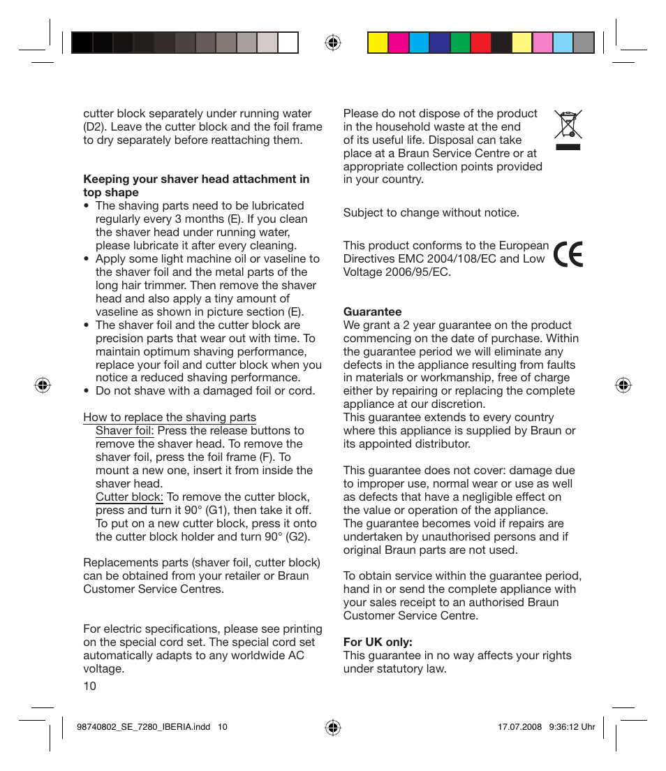 Braun 7280 User Manual | Page 10 / 34