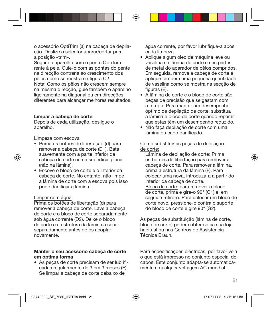 Braun 7280 User Manual | Page 21 / 34