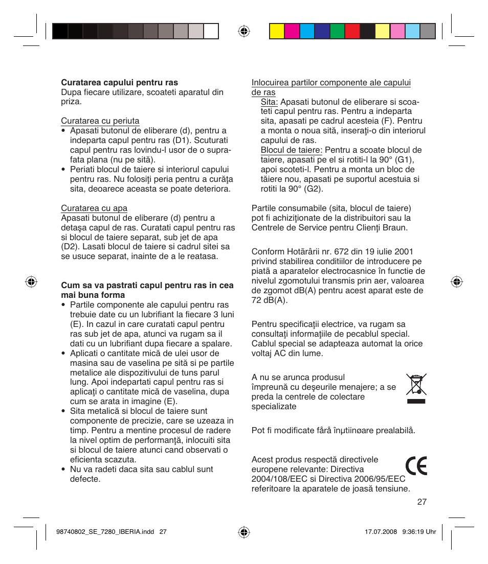 Braun 7280 User Manual | Page 27 / 34