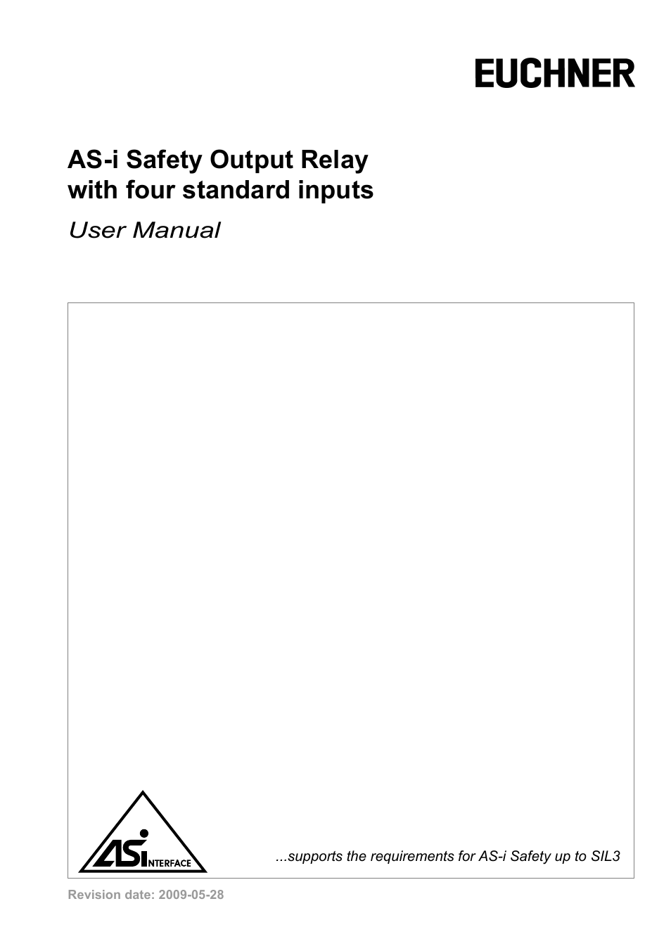 EUCHNER AS-i Safety Output Relay with four standard inputs User Manual | 28 pages