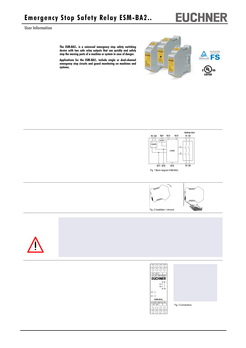 EUCHNER ESM-BA2xx User Manual | 4 pages