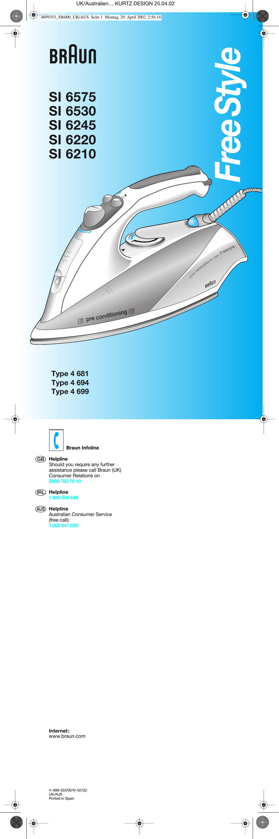 Braun 4 694 User Manual | 4 pages