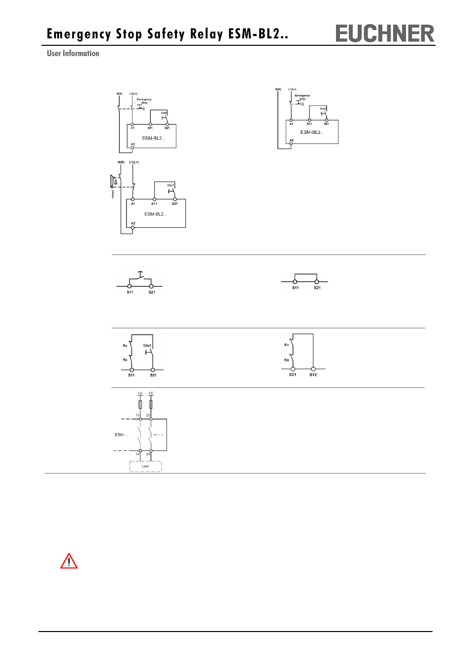 Emergency stop safety relay esm-bl2, User information | EUCHNER ESM-BL2xx User Manual | Page 2 / 4
