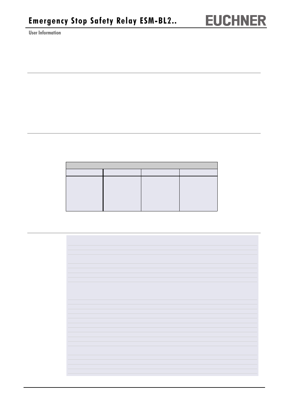Emergency stop safety relay esm-bl2, User information | EUCHNER ESM-BL2xx User Manual | Page 3 / 4