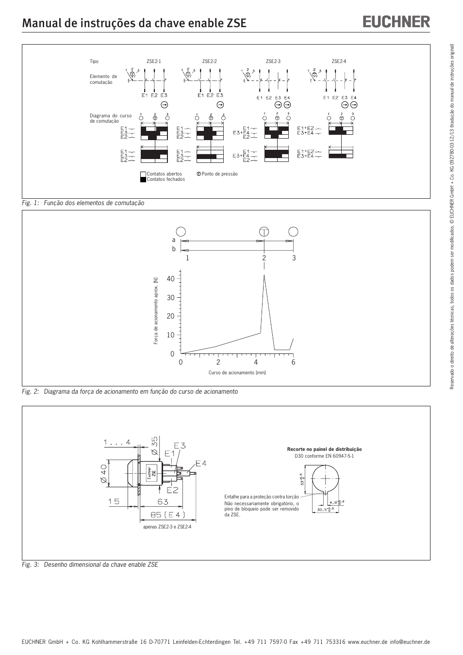 Manual de instruções da chave enable zse | EUCHNER ZSE User Manual | Page 12 / 12