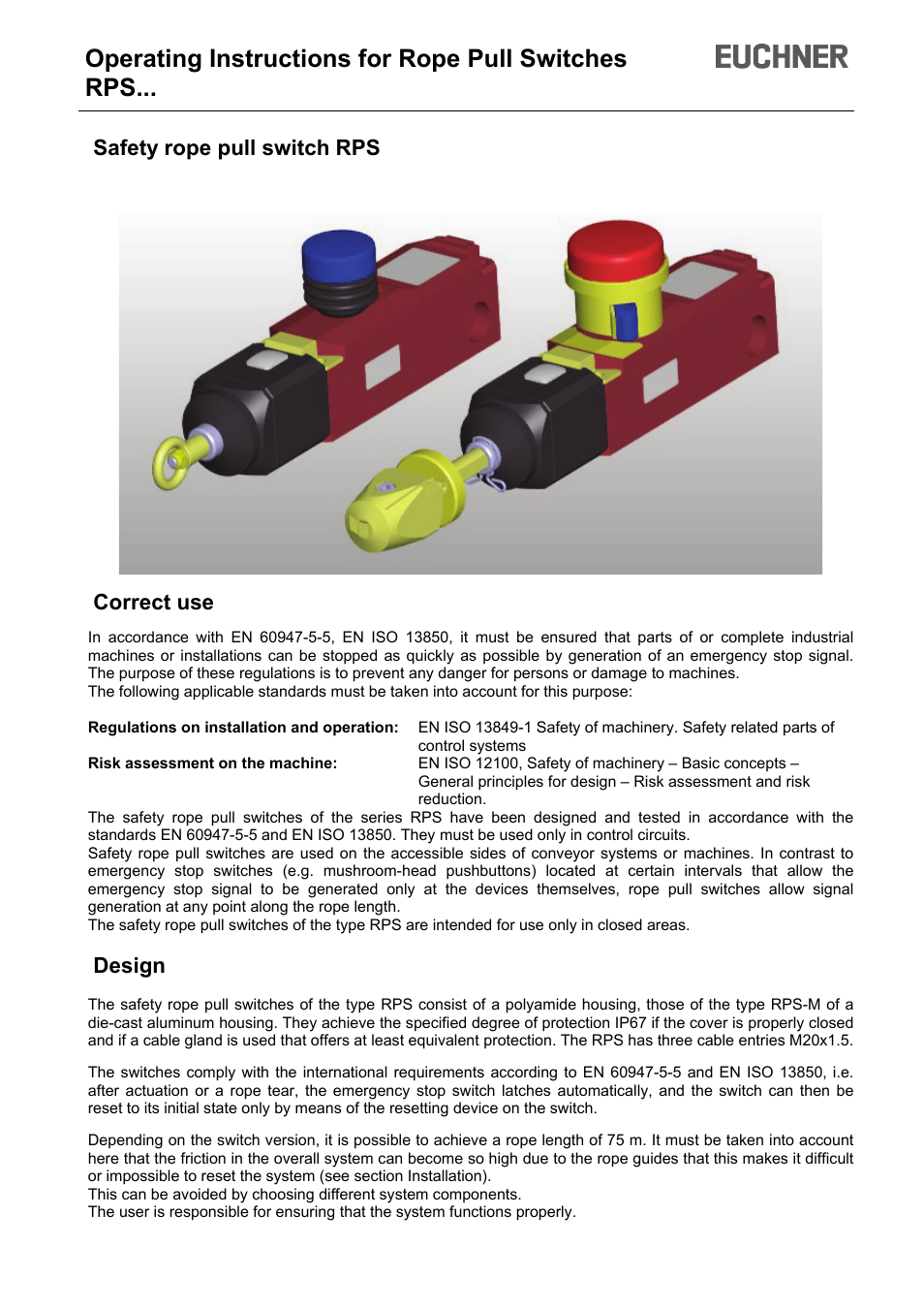 EUCHNER RPS User Manual | 16 pages