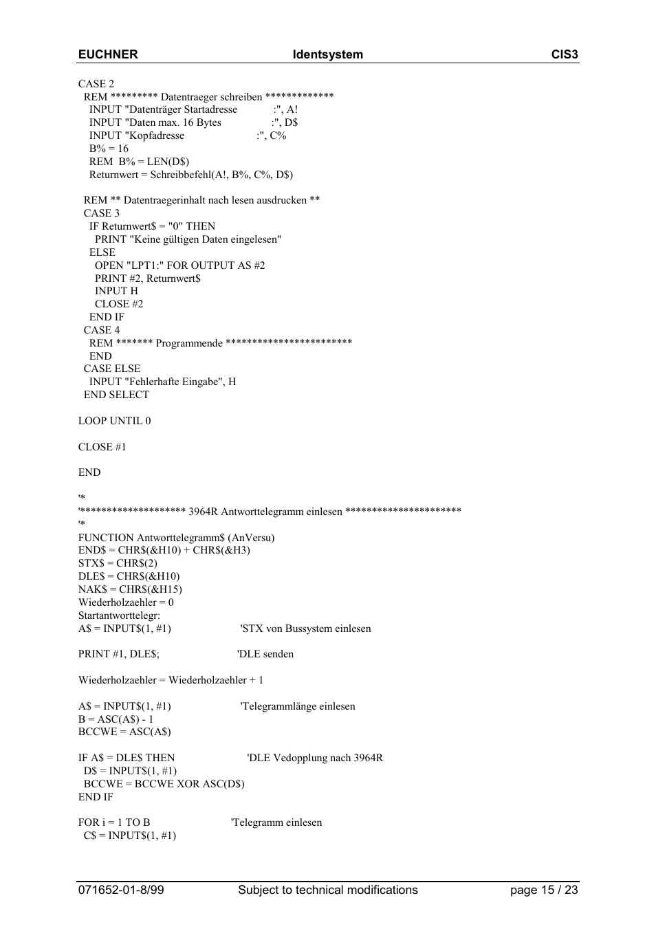EUCHNER CIS3(A) User Manual | Page 15 / 23