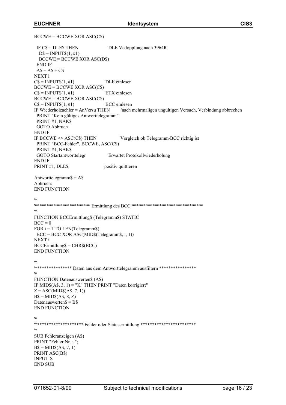 EUCHNER CIS3(A) User Manual | Page 16 / 23