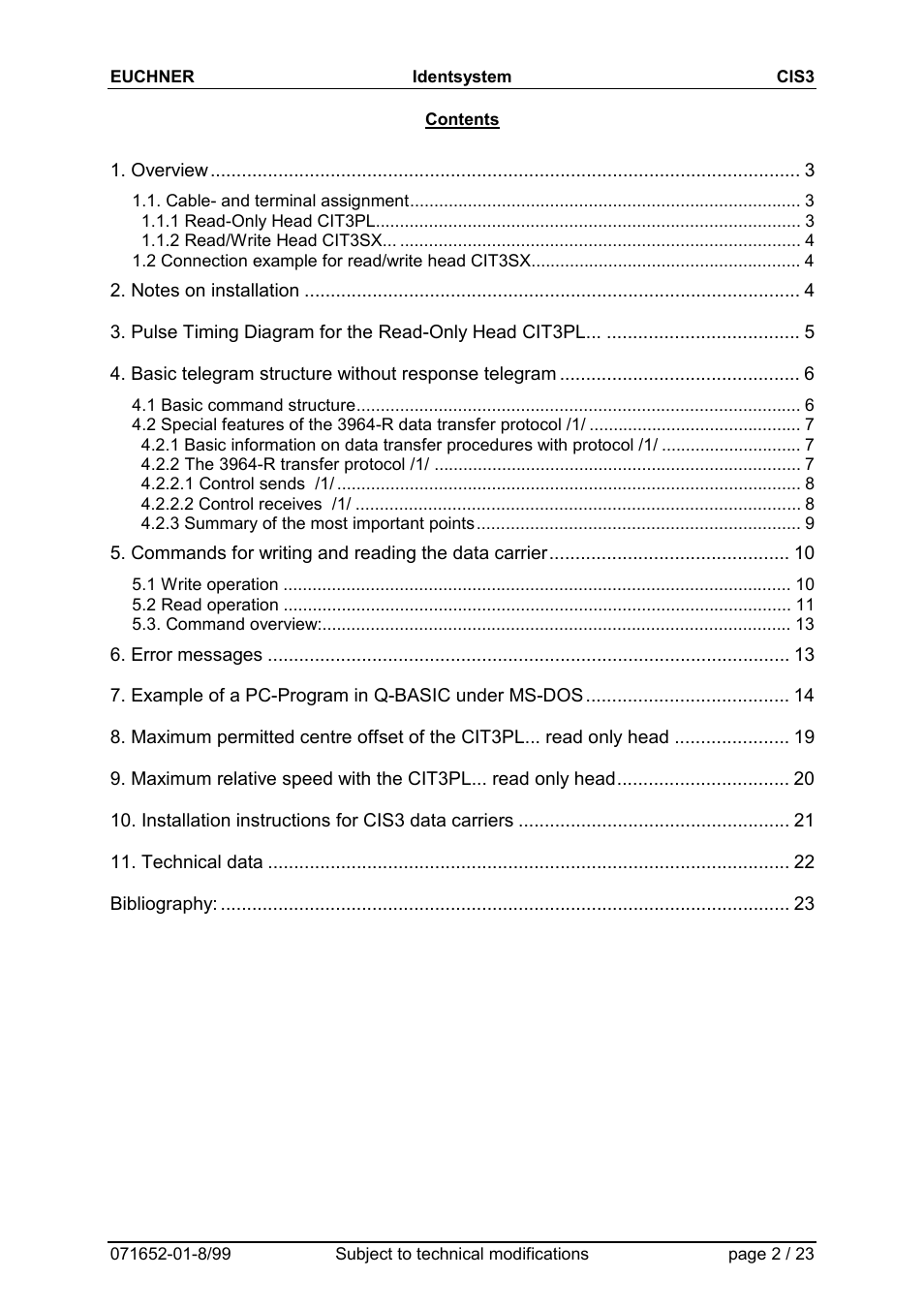 EUCHNER CIS3(A) User Manual | Page 2 / 23