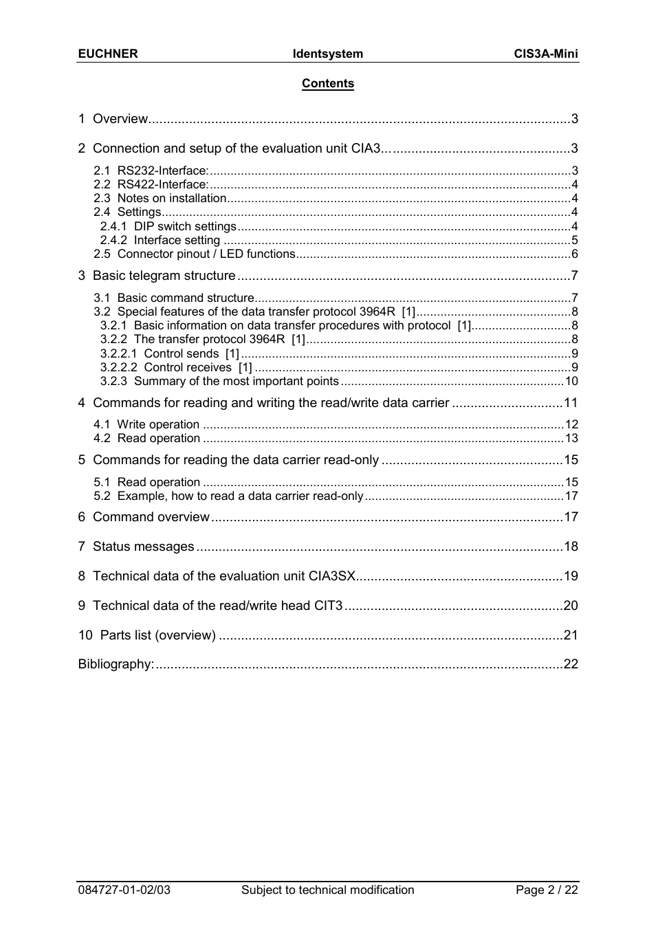 EUCHNER CIS3A-Mini User Manual | Page 2 / 22