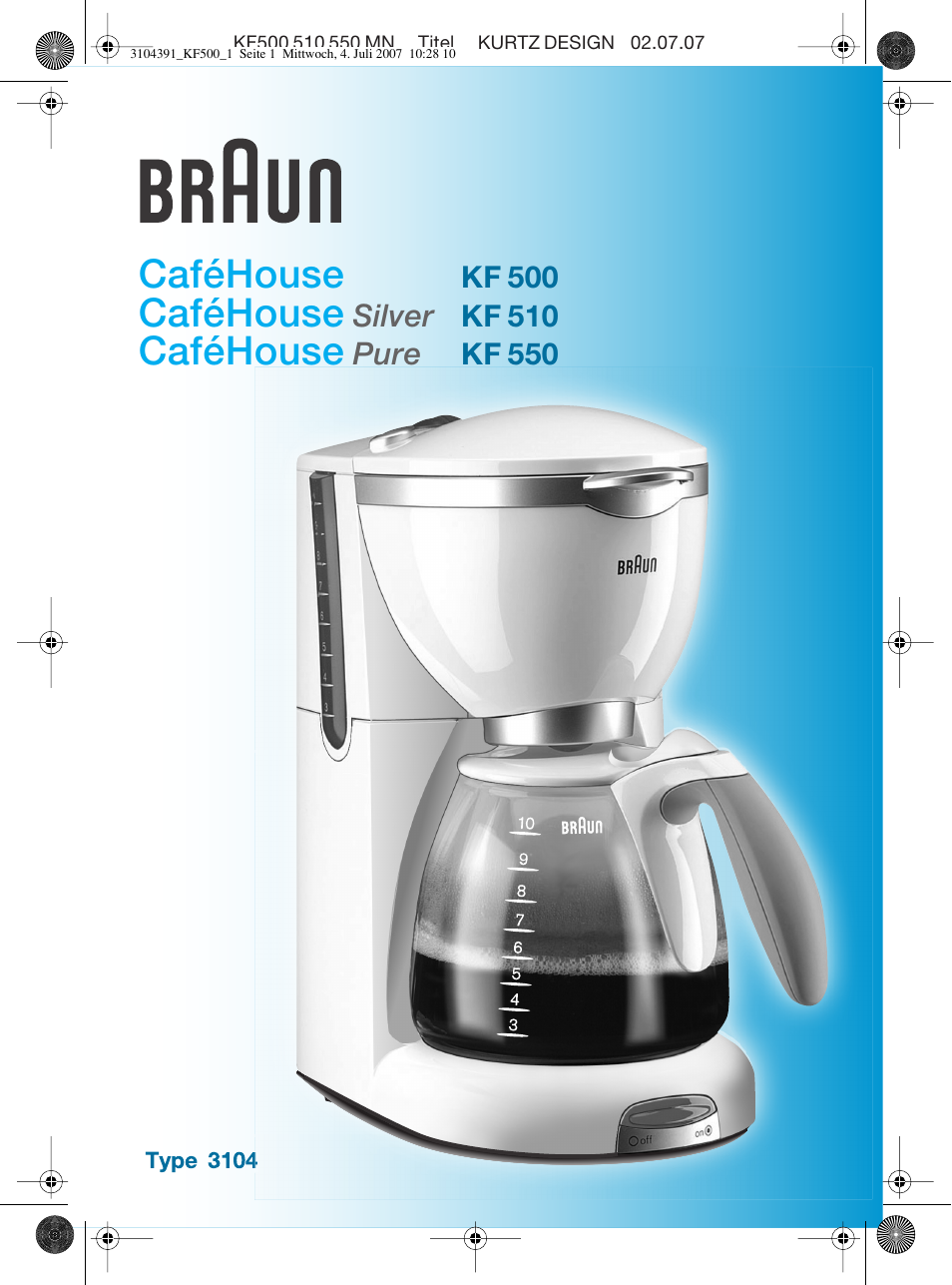 Braun CafHouse Silver KF 510 User Manual | 33 pages