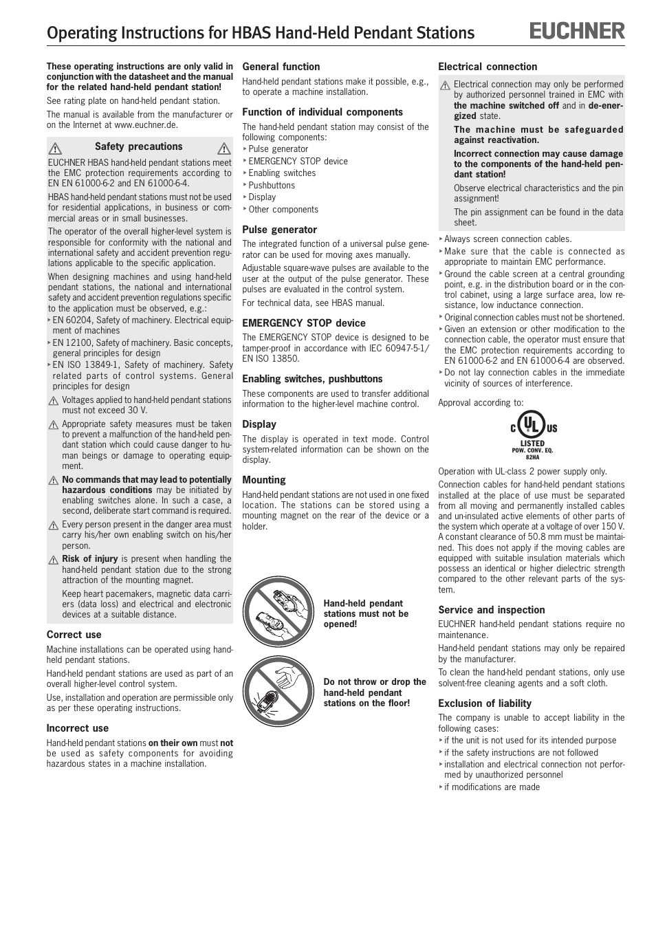 EUCHNER HBAS User Manual | Page 3 / 8