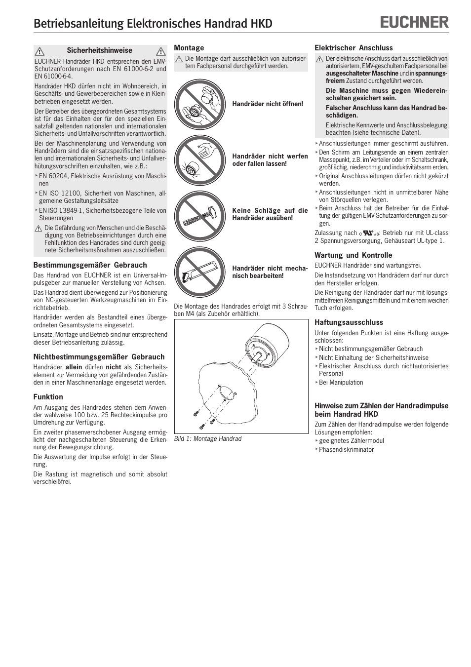 EUCHNER HKD User Manual | 8 pages
