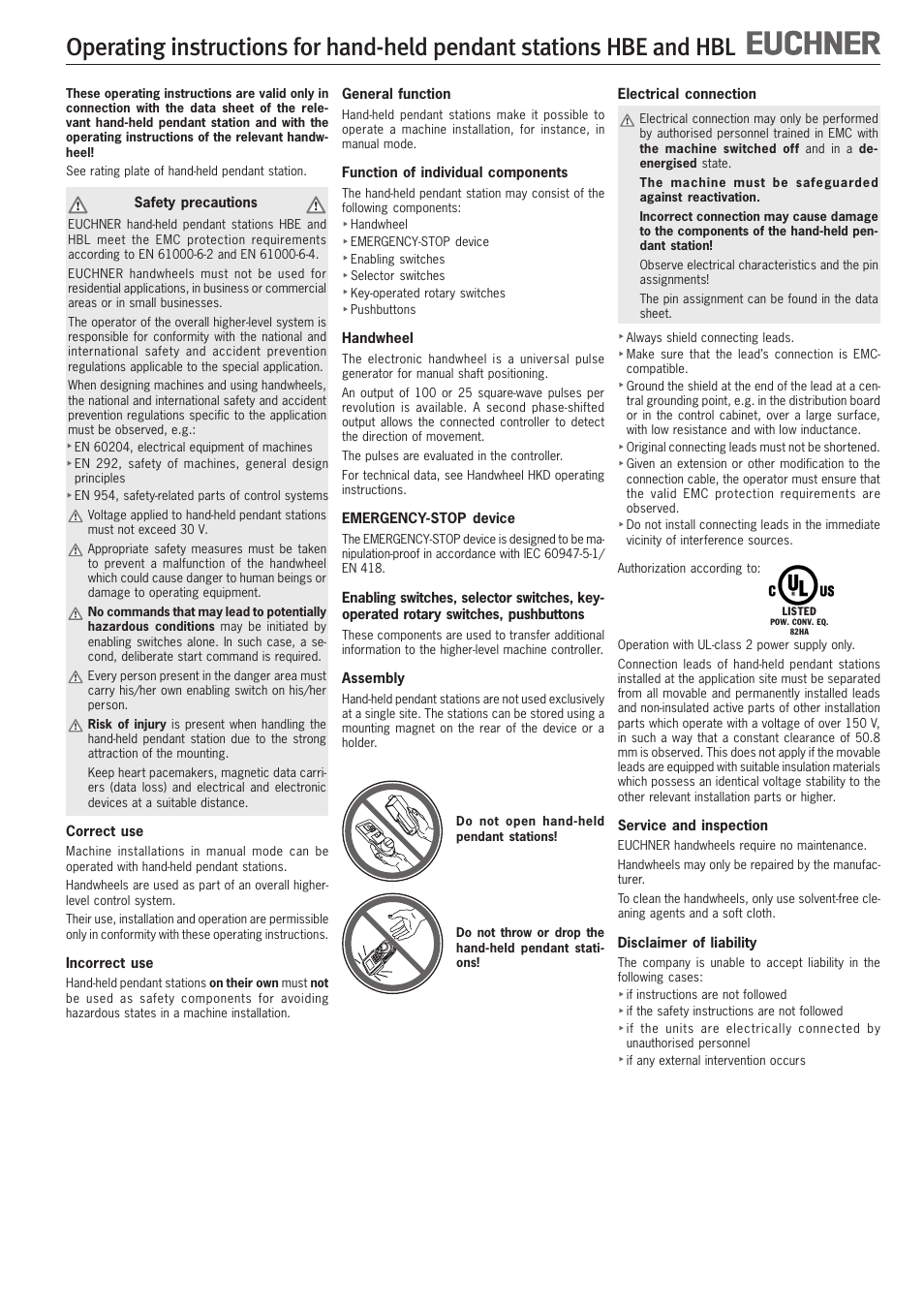 EUCHNER HBL User Manual | Page 3 / 8