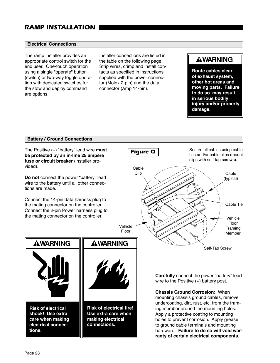 Warning, Ramp installation | Braun RA500 User Manual | Page 30 / 48