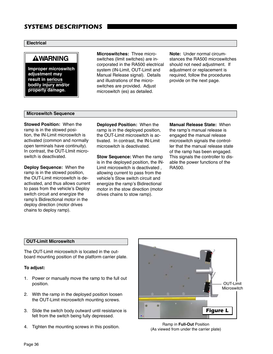 Warning, Systems descriptions | Braun RA500 User Manual | Page 38 / 48