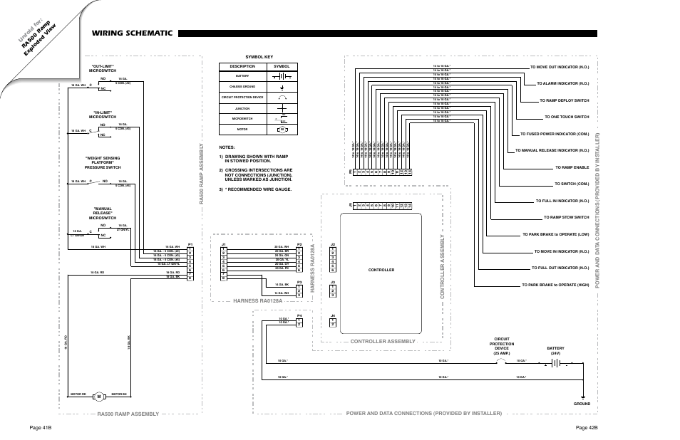 Ai/fold-out art 1-92, Wiring schematic, Unfold for: ra500 ramp exploded v iew | Page 41b page 42b | Braun RA500 User Manual | Page 44 / 48