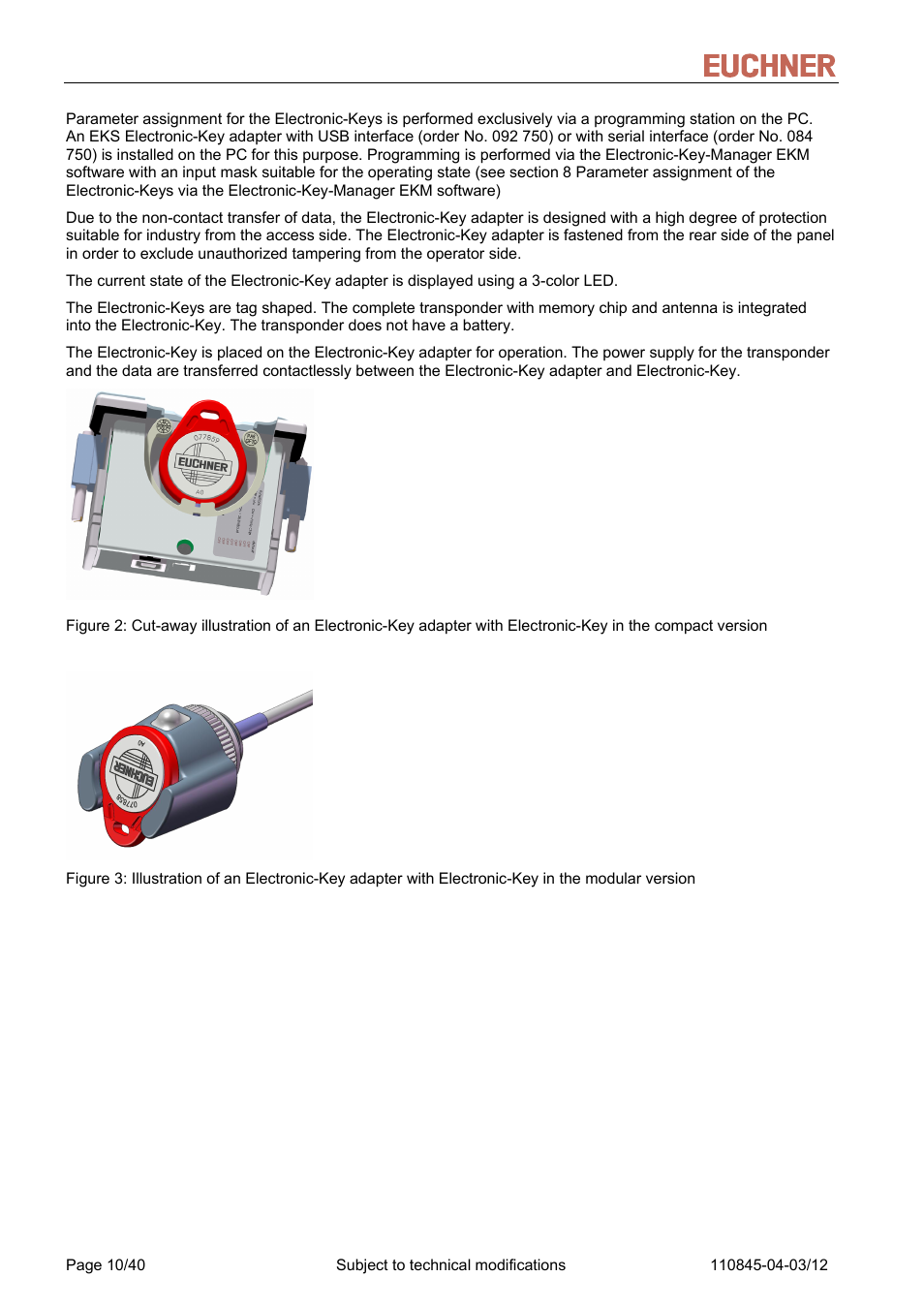 Manual eks light and light fsa | EUCHNER FSA Light User Manual | Page 10 / 40
