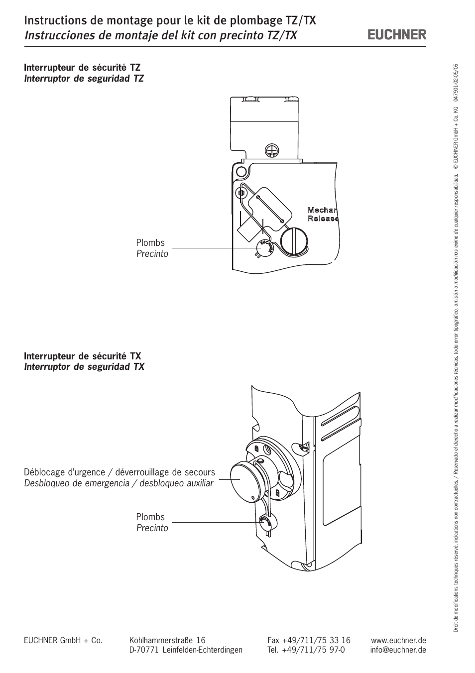 EUCHNER TX User Manual | Page 2 / 3