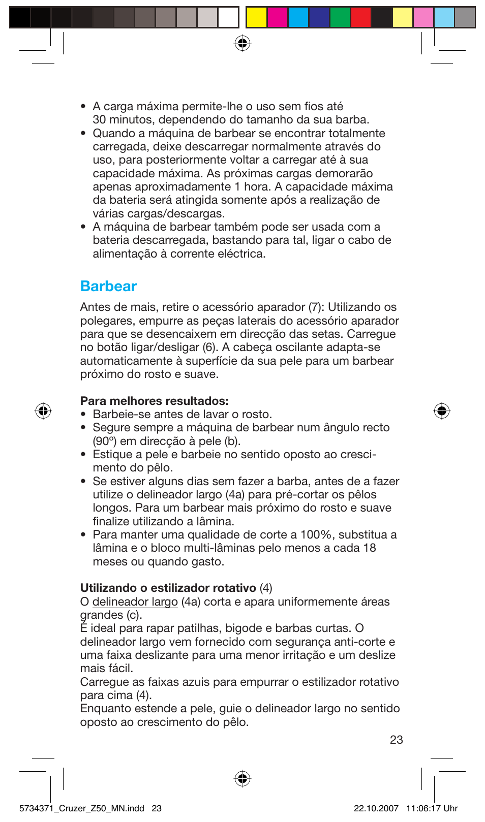 Barbear | Braun 5734 User Manual | Page 23 / 65
