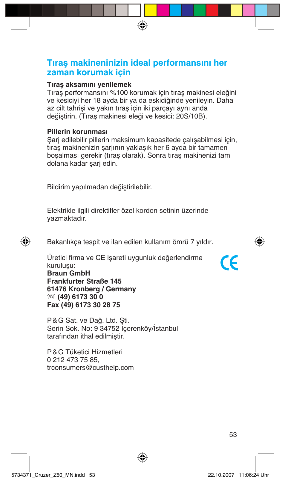 Braun 5734 User Manual | Page 53 / 65